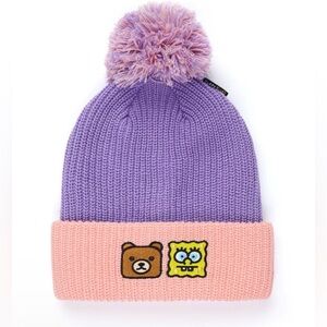 NWOT Teddy Fresh x SpongeBob Pink & Purple Pom Pom Beanie